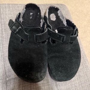 Black Boston Shearling Birkenstock